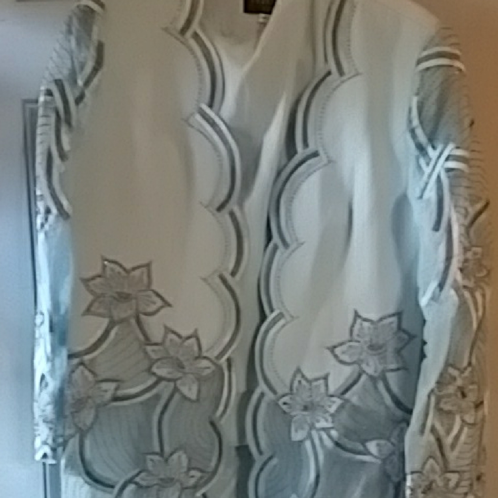 Moschino Light Blue Jacket with Gray Accents Vest And Jacket